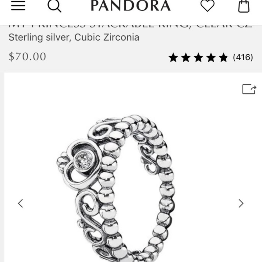 Pandora Princess Crown Ring